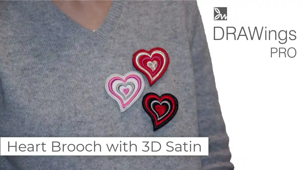 Prepare your embroidered heart brooch for Valentine's Day
