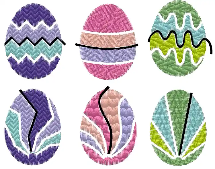 Create an adorable Easter fabric basket with embroidered eggs in minutes 4 Modern Egg designs