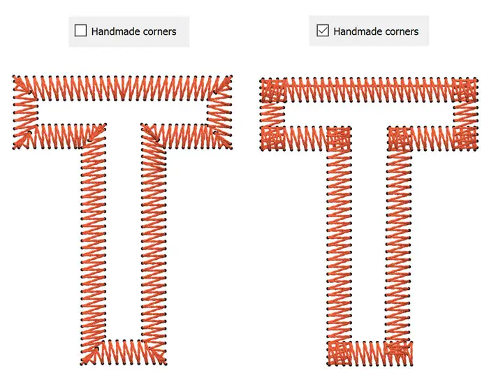 DRAWings PRO XII embroidery software 18 Different Methods for Cornering Satin Serial Objects.