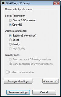 DRAWings Fails to Launch (For DRAWings 8 and Earlier Versions) 2 3D_openGL