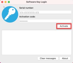 How to Find Your Software Key Tool (macOS) and Activate Your Key 3 Software Key Dialog macOS