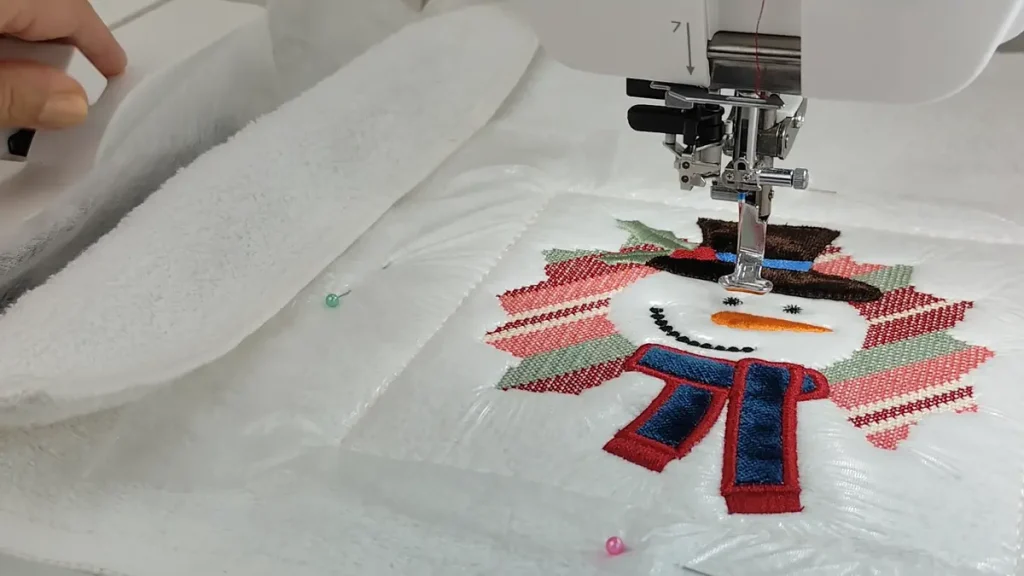 Creating an Embossed Snowman on Towels with Cross Stitch & 3D Fringe 17 Creating an Embossed Snowman on Towels with Cross Stitch 3D Fringe 15