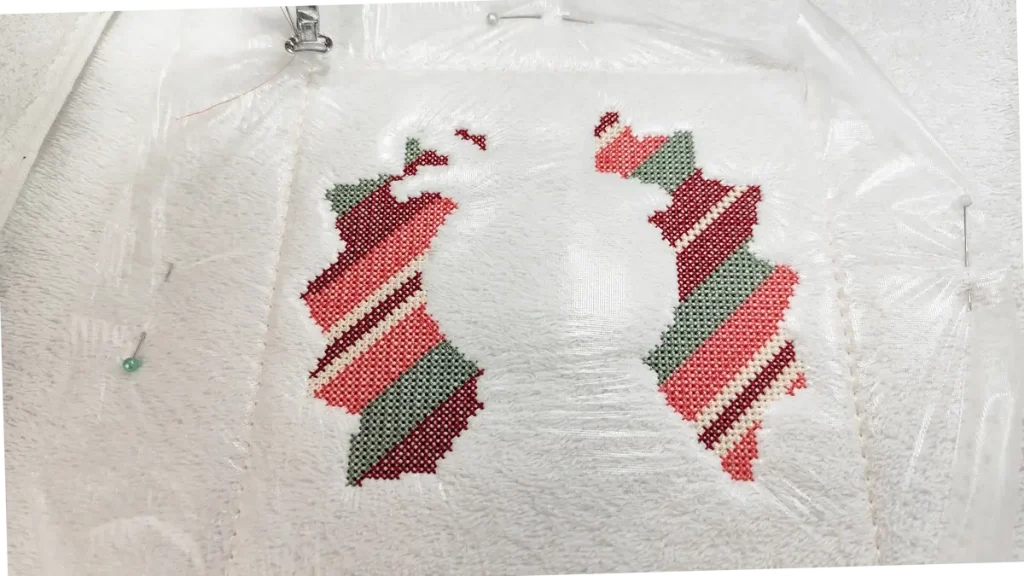 Creating an Embossed Snowman on Towels with Cross Stitch & 3D Fringe 16 Creating an Embossed Snowman on Towels with Cross Stitch 3D Fringe 18