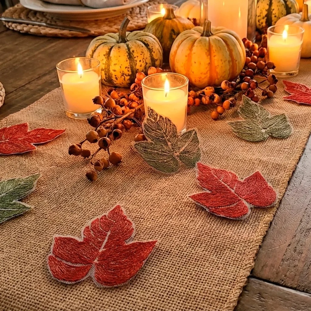 Create Stunning Thanksgiving Table Décor with 3D Embroidered Leaves 5 ThanksGivingInsta