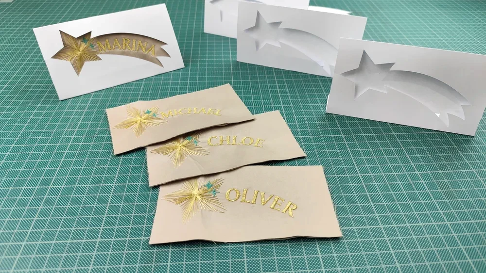 DIY Shooting Star Place Cards: Embroidery & Paper Craft Tutorial 15 DIY Shooting Star Place Cards Embroidery Paper Craft Tutorial 24