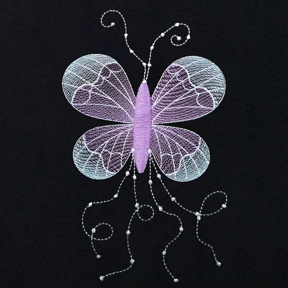 How to Digitize an Elegant Butterfly Design with Gradient Step Fills - Portrait