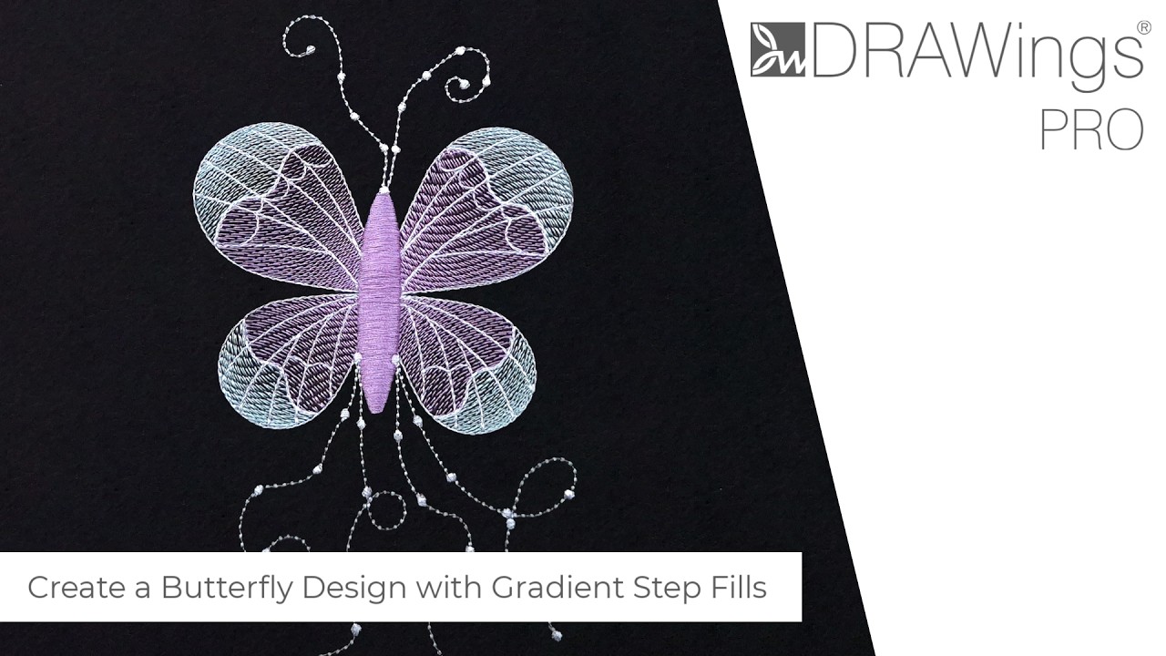 How to Digitize an Elegant Butterfly Design with Gradient Step Fills
