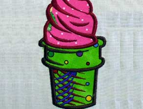 Ice cream embroidery design 