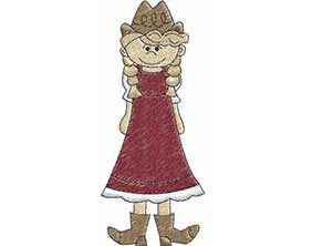Cowgirl embroidery design