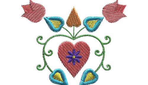 Flower ornament free embroidery design