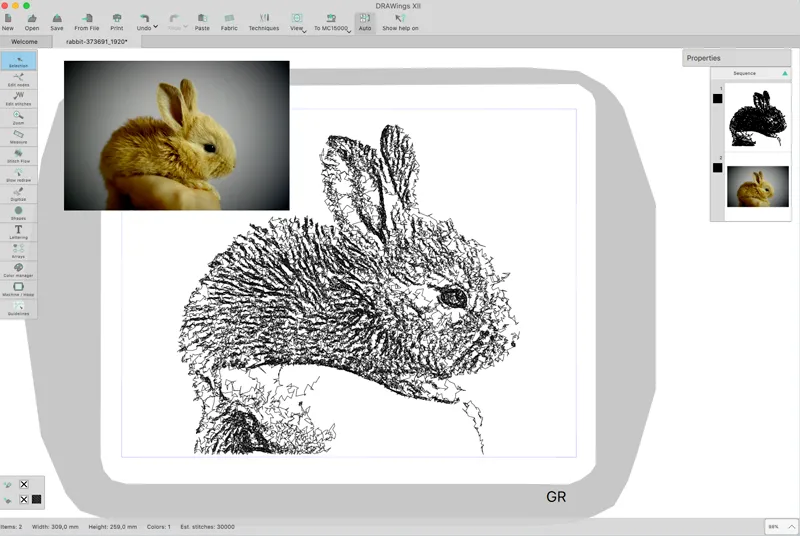 Convert any photo to a beautiful Sketch Embroidery