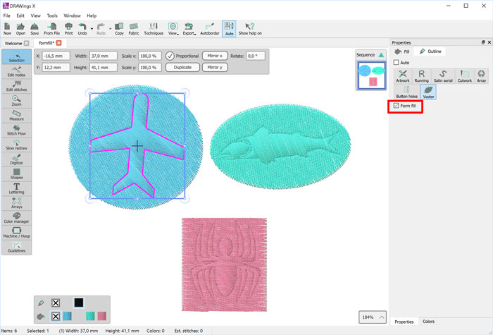 Form fill added to the possible Special outline/pen types