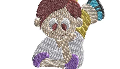 Kid free embroidery design